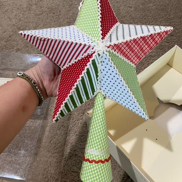 Pottery Barn Kids Holiday Christmas Star Tree Topper Quilted Fabric HTF - Picture 6 of 12